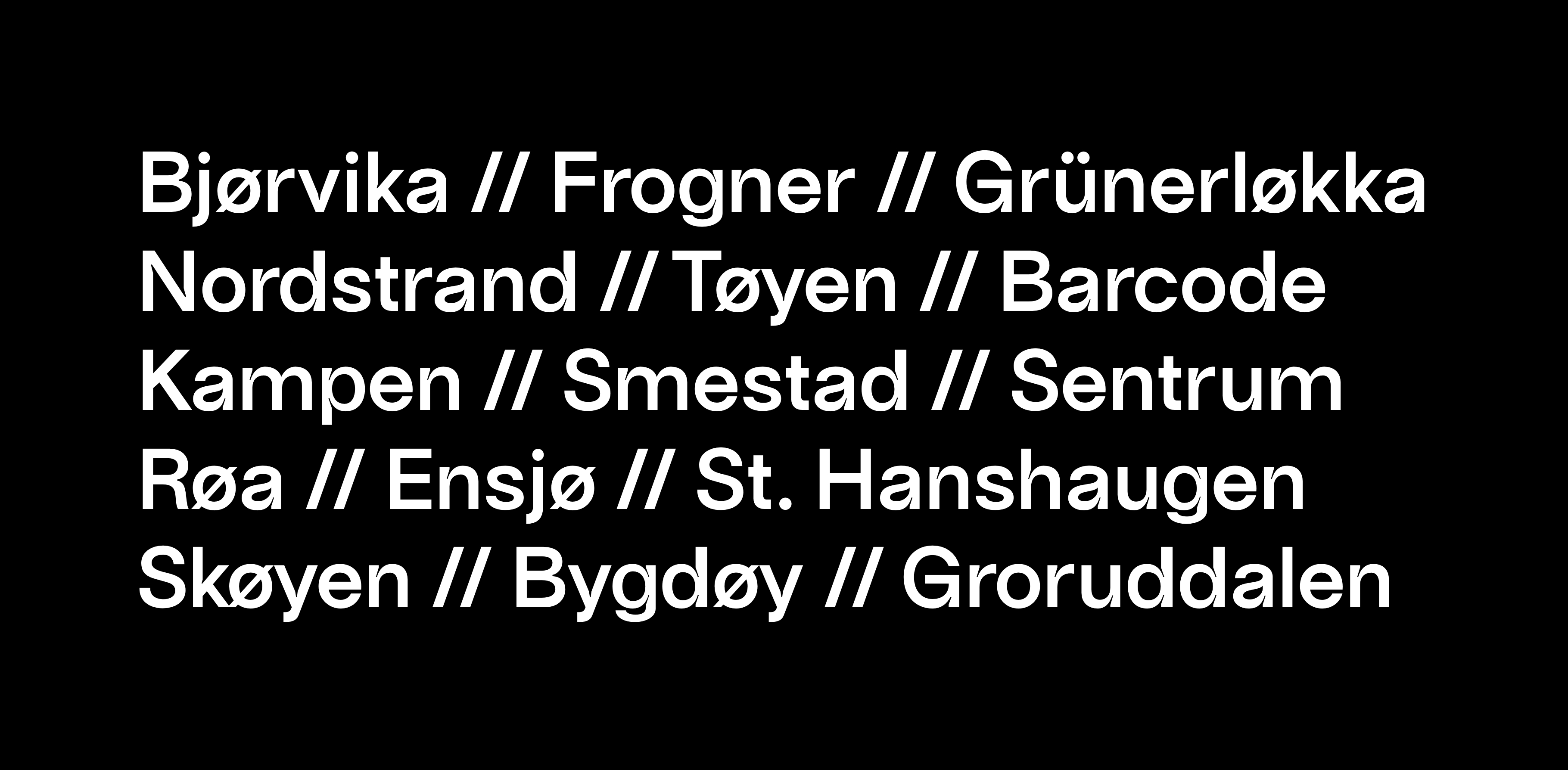 BT Bjørvika font sheet