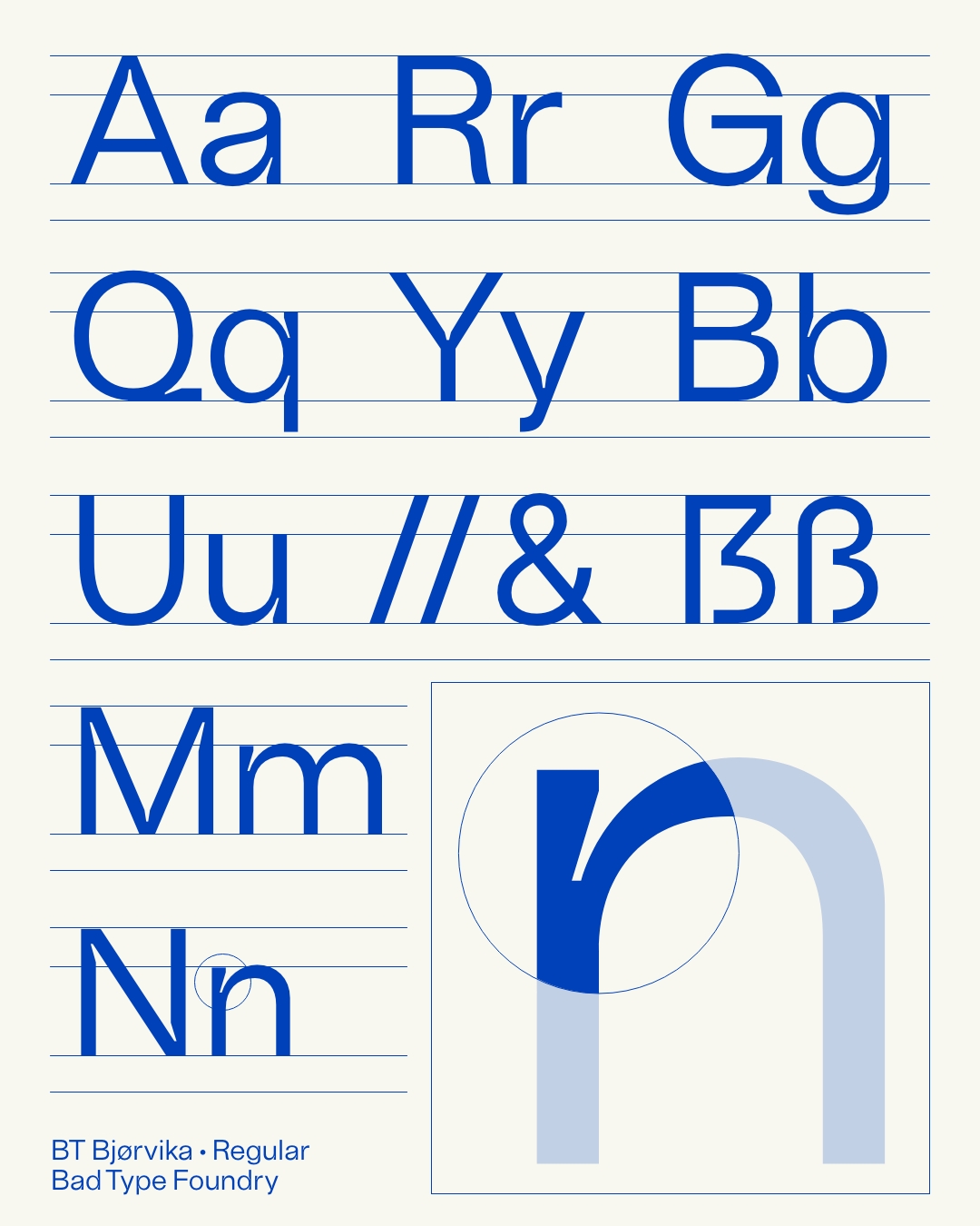 BT Bjørvika font sheet