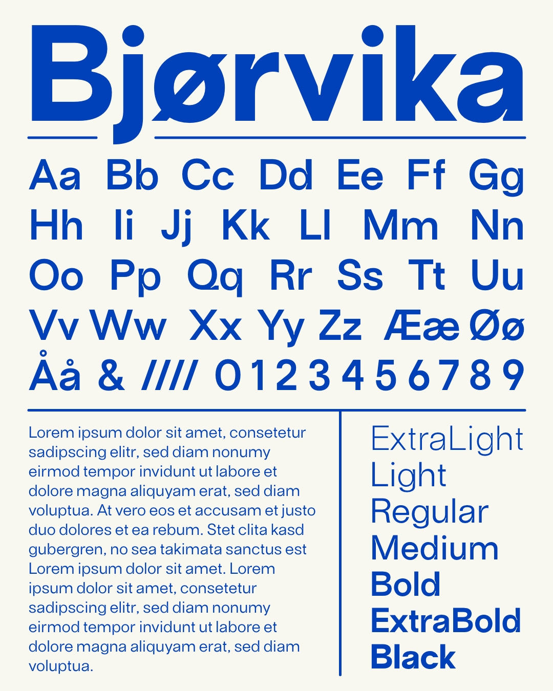 BT Bjørvika font sheet